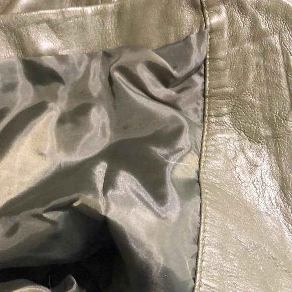 JESSICA LONDON Olive Green Leather Blazer/Jacket - Picture 8 of 11
